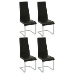 Alternative view of Montclair Upholstered Dining Side Chair Black (Set of 4)