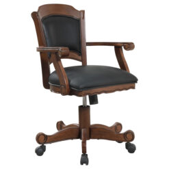 Alternative view of Turk Upholstered Swivel Dining and Game Chair Tobacco