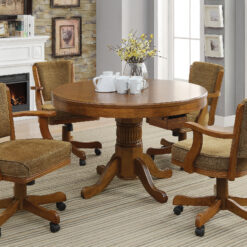 Mitchell 5-piece 3-in-1 Dining and Game Table Set Amber