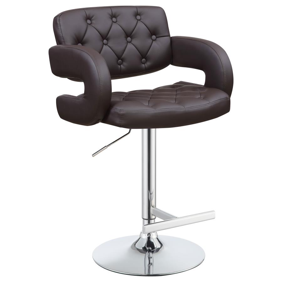 Brandi Adjustable Bar Stool Chrome and Brown - Image 2