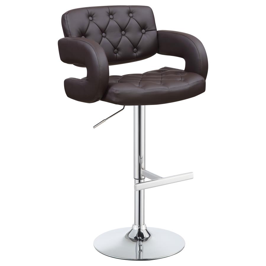 Brandi Adjustable Bar Stool Chrome and Brown - Image 3