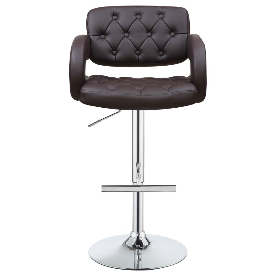 Brandi Adjustable Bar Stool Chrome and Brown - Image 4