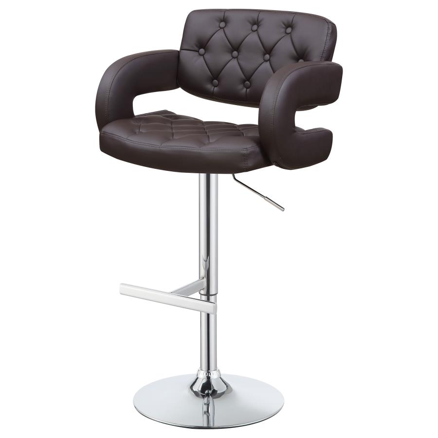 Brandi Adjustable Bar Stool Chrome and Brown - Image 5