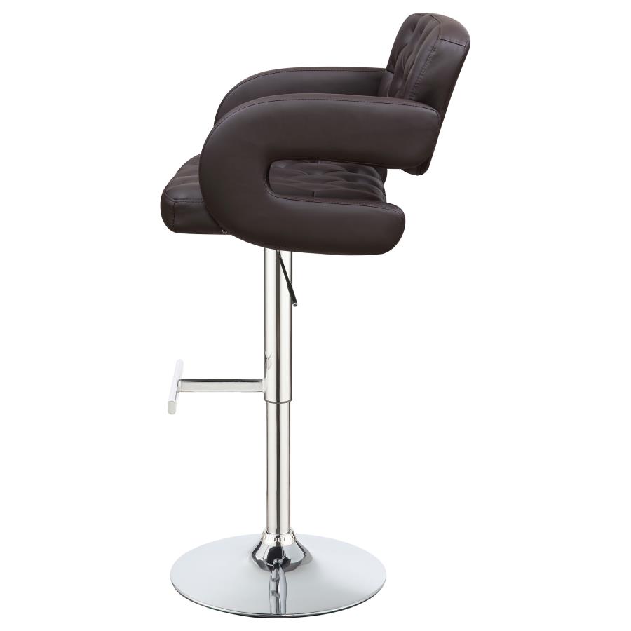 Brandi Adjustable Bar Stool Chrome and Brown - Image 6