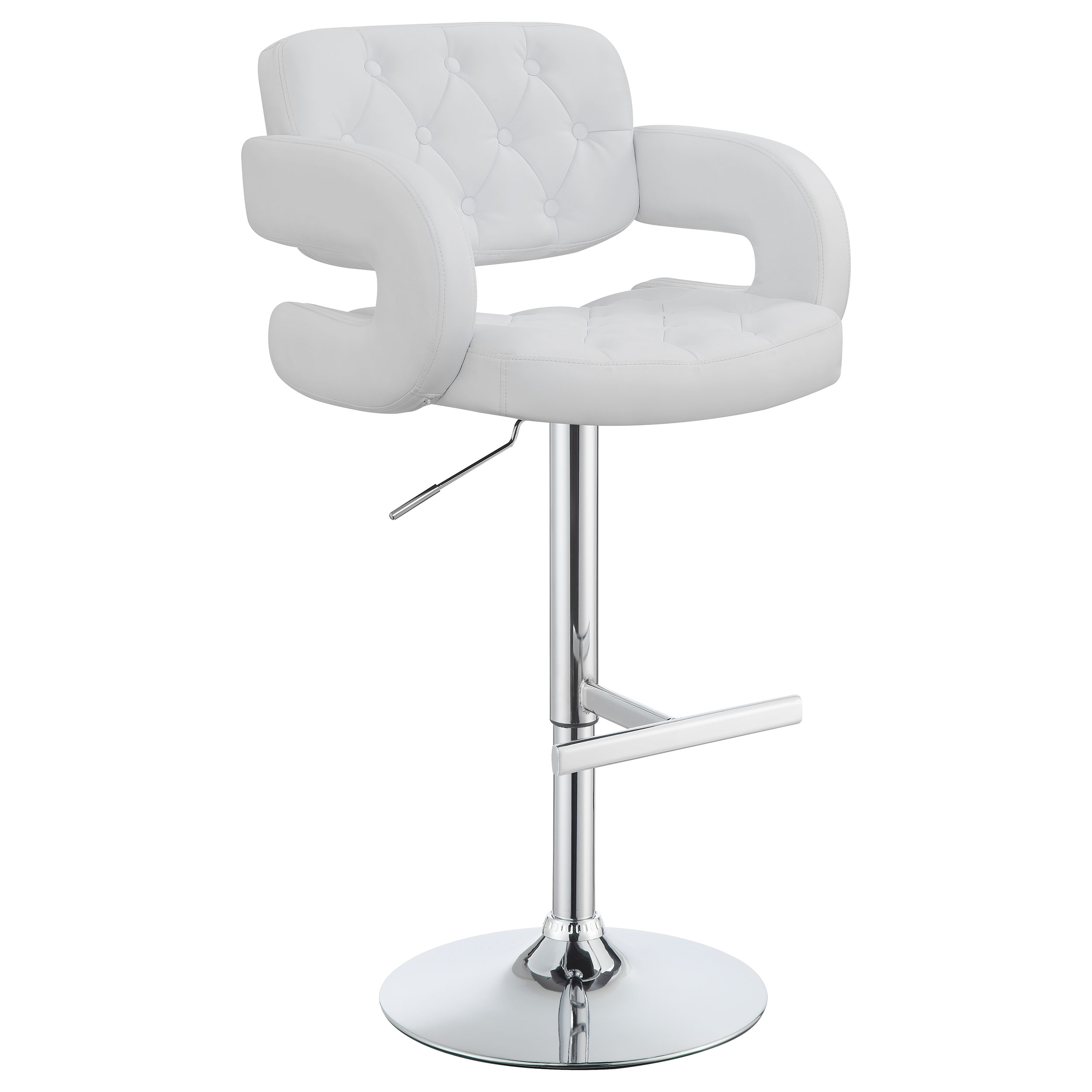 Brandi Adjustable Bar Stool Chrome and White - Image 3