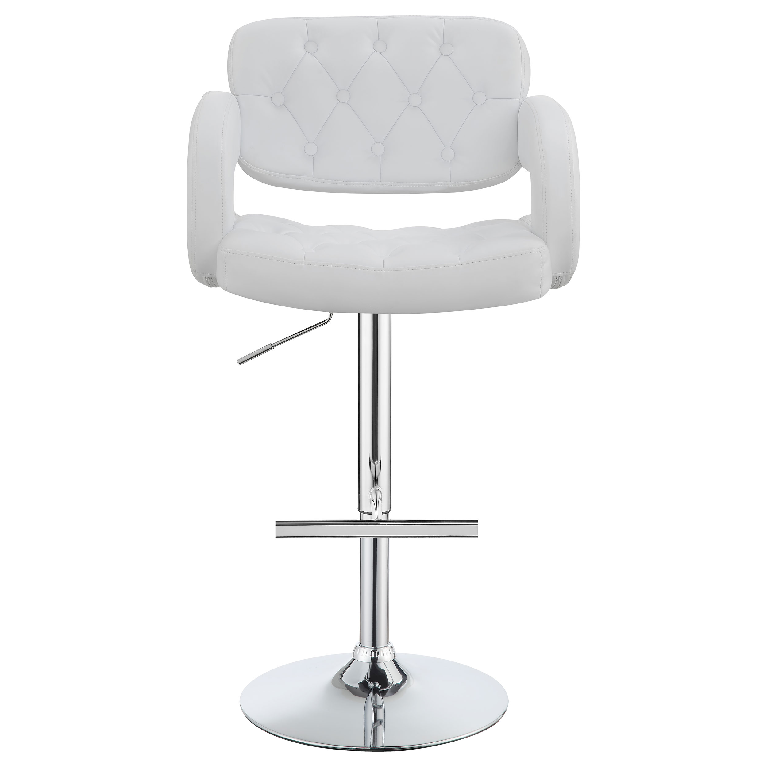 Brandi Adjustable Bar Stool Chrome and White - Image 4