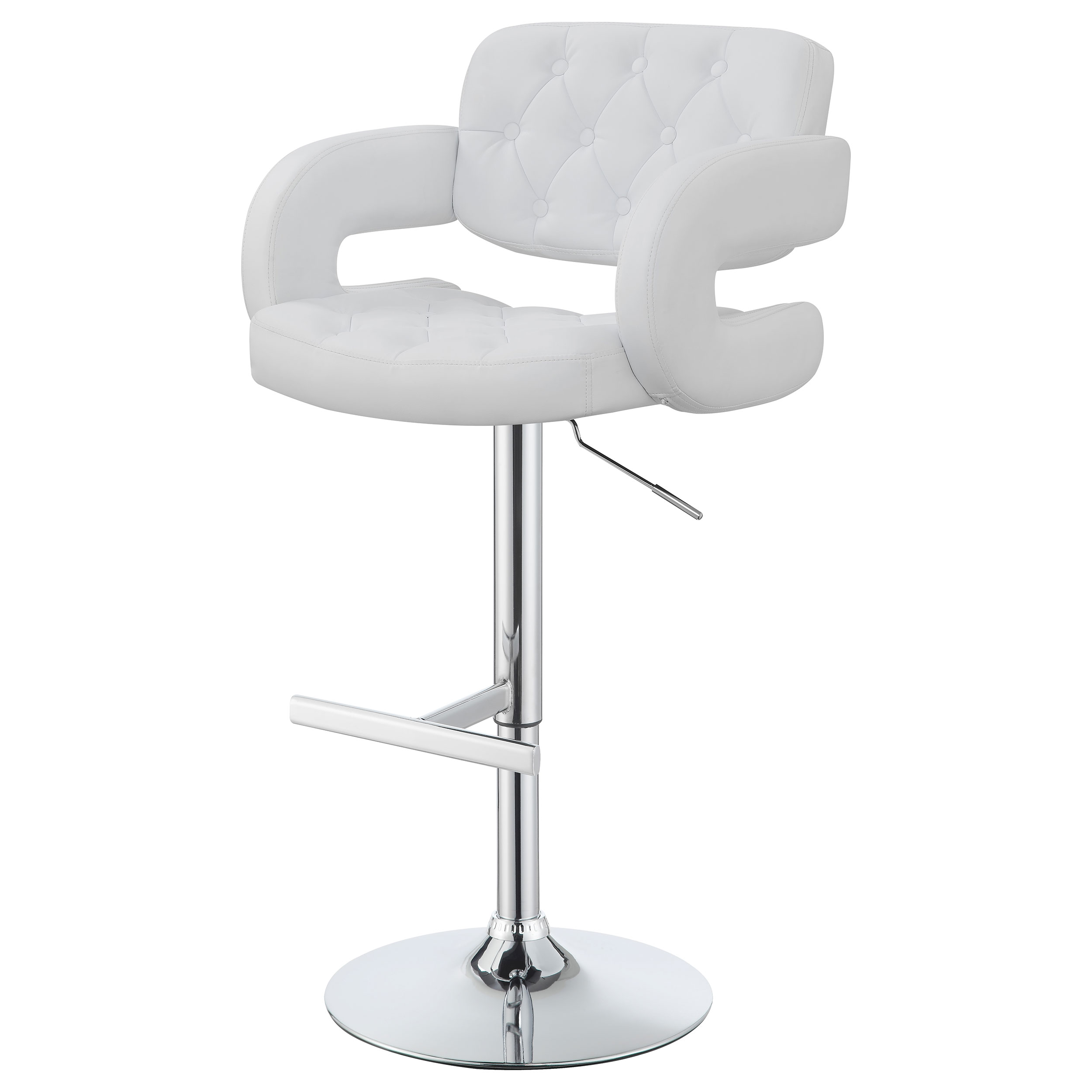 Brandi Adjustable Bar Stool Chrome and White - Image 5