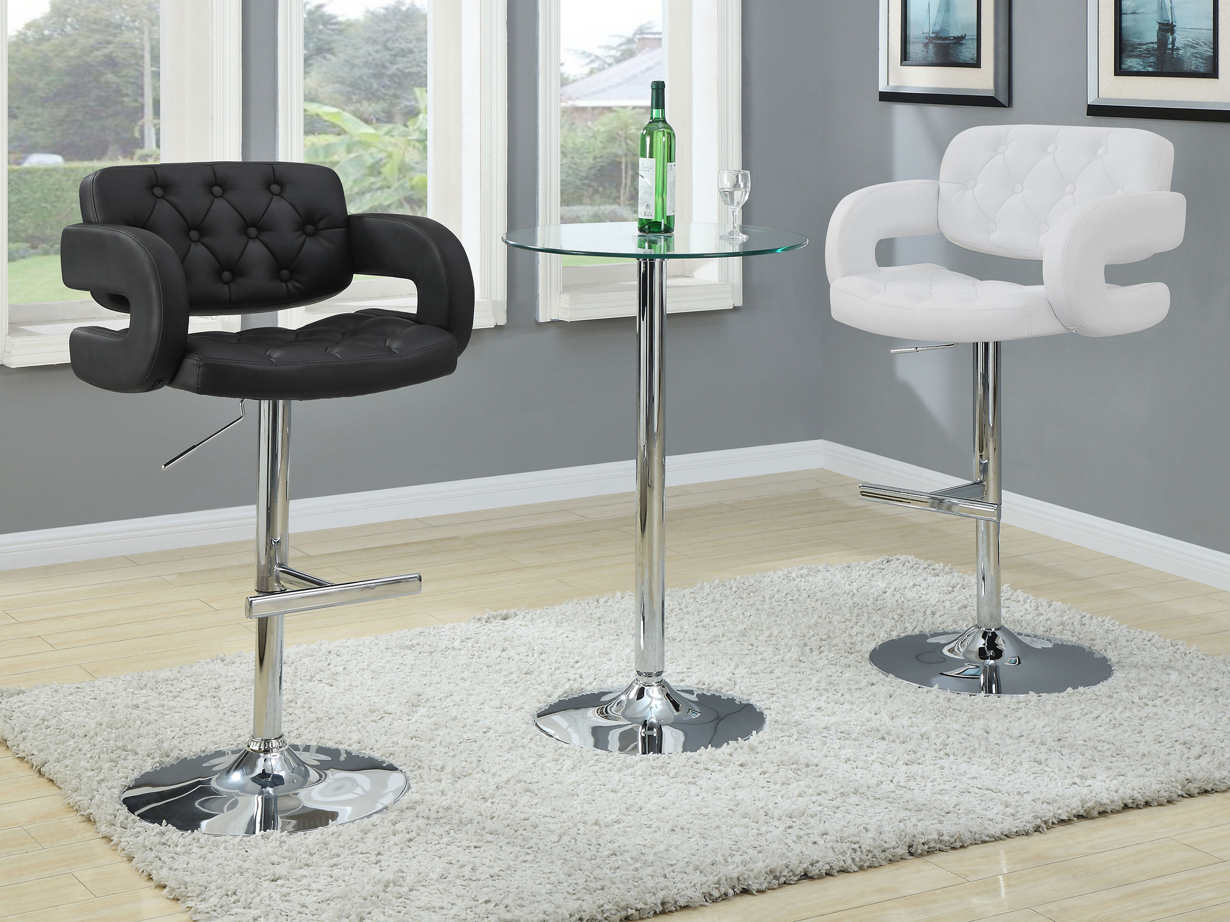 Brandi Adjustable Bar Stool Chrome and White - Image 12