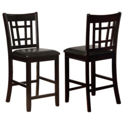 Alternative view of Lavon Wood Counter Chair Black and Espresso (Set of 2)