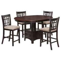 Alternative view of Lavon 5-piece Oval Counter Height Dining Set Light Chestnut