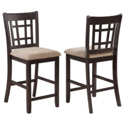 Alternative view of Lavon Wood Counter Chair Tan and Espresso (Set of 2)