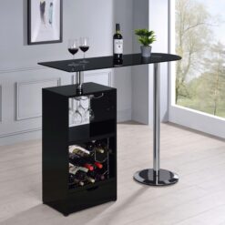 Koufax 48-inch Pub Height Bar Table Black High Gloss