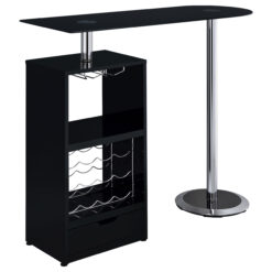 Alternative view of Koufax 48-inch Pub Height Bar Table Black High Gloss