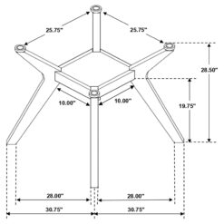 Alternative view of Paxton Square Wood Dining Table Base Nutmeg