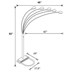 Alternative view of Kayd 92-inch Arc 5-light Dome Shade Metal Floor Lamp Chrome