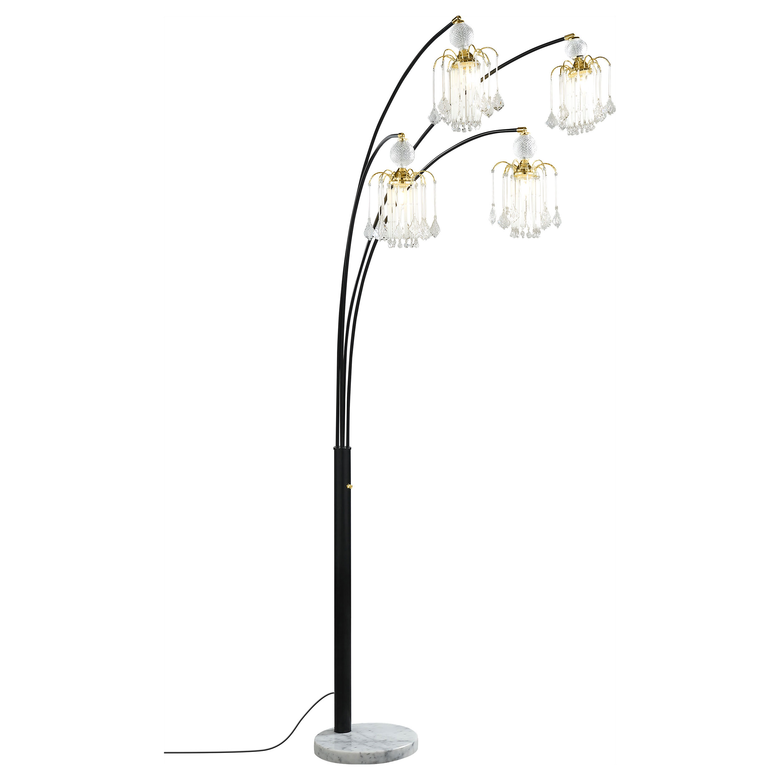 Maisel 91-inch Hanging Crystal Arc Tree Floor Lamp Black - Image 2
