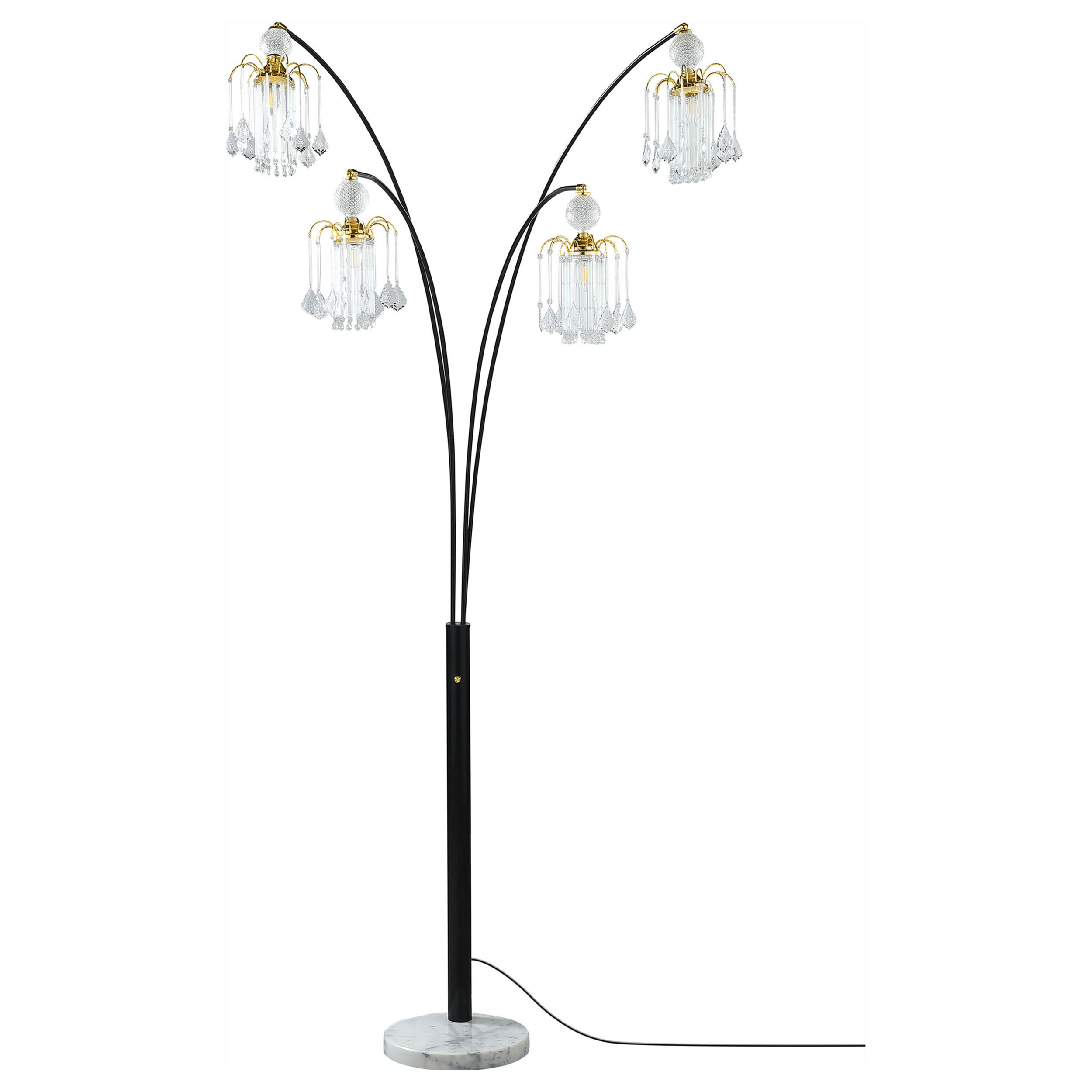 Maisel 91-inch Hanging Crystal Arc Tree Floor Lamp Black - Image 3