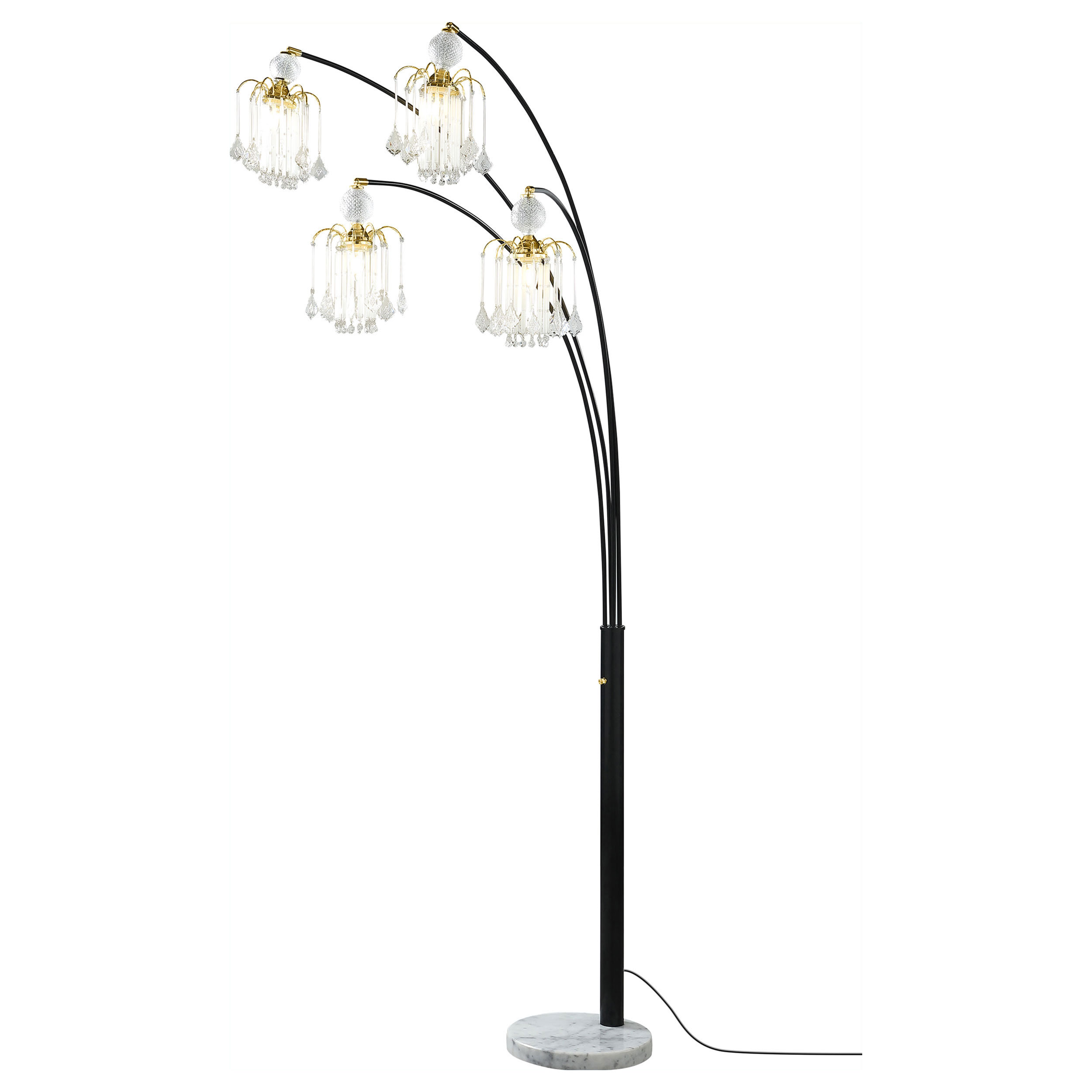 Maisel 91-inch Hanging Crystal Arc Tree Floor Lamp Black - Image 4