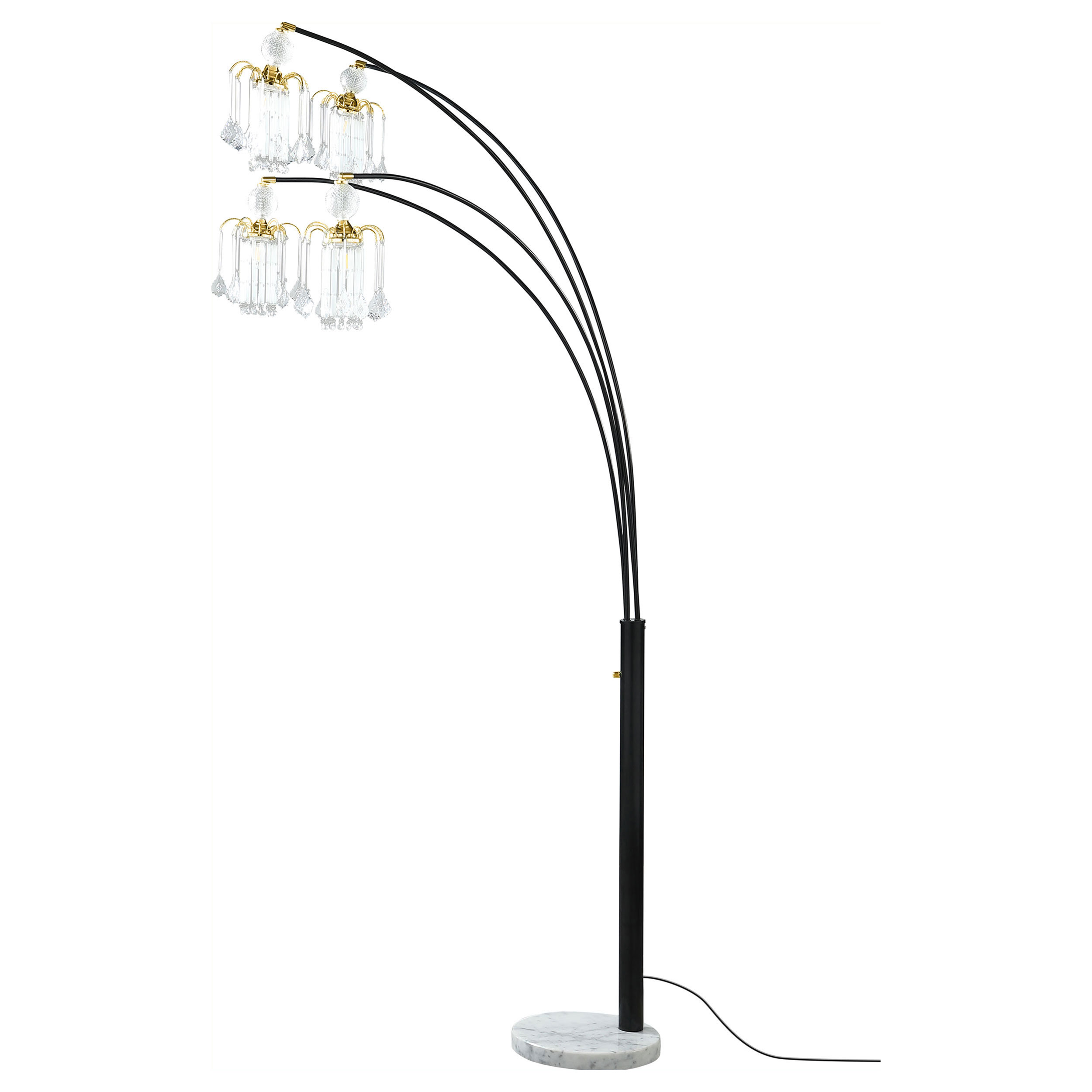 Maisel 91-inch Hanging Crystal Arc Tree Floor Lamp Black - Image 5