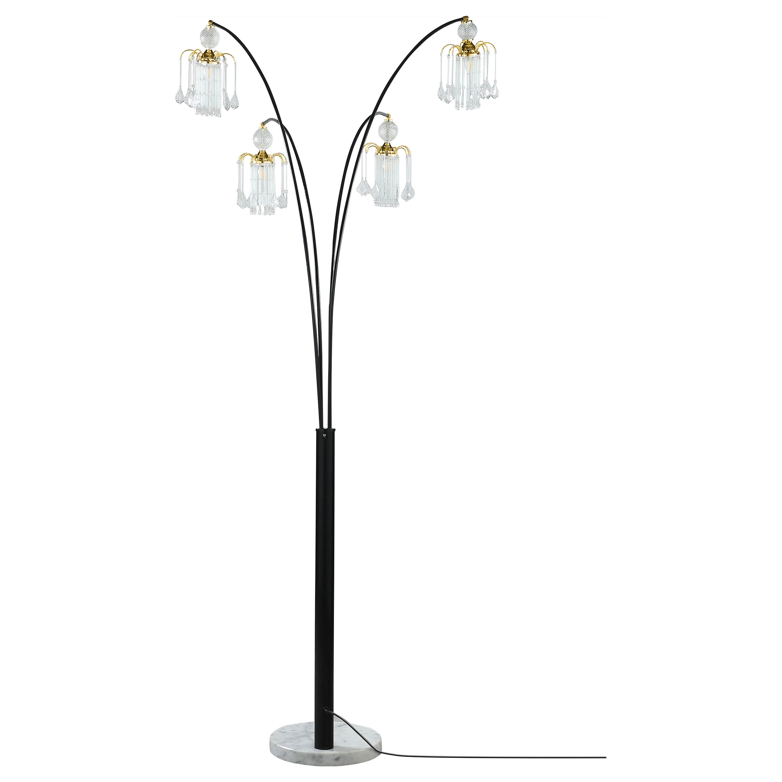 Maisel 91-inch Hanging Crystal Arc Tree Floor Lamp Black - Image 6