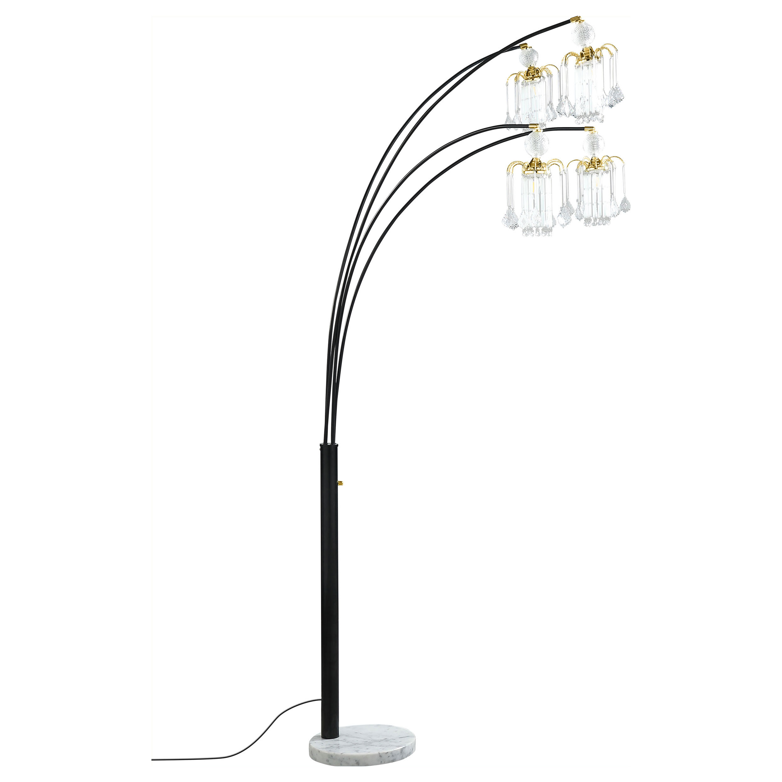 Maisel 91-inch Hanging Crystal Arc Tree Floor Lamp Black - Image 7