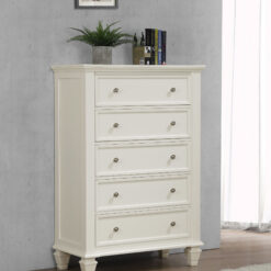 Sandy Beach 5-drawer Bedroom Chest Cream White