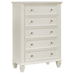 Alternative view of Sandy Beach 5-drawer Bedroom Chest Cream White