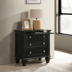Alternative view of Sandy Beach 3-drawer Nightstand Black