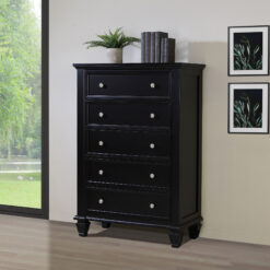 Sandy Beach 5-drawer Bedroom Chest Black