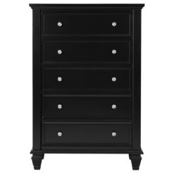 Alternative view of Sandy Beach 5-drawer Bedroom Chest Black