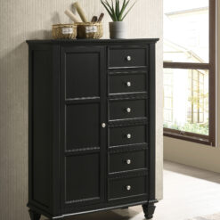 Sandy Beach 8-drawer Door Chest Black