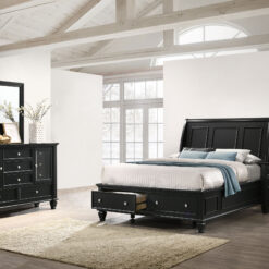 Sandy Beach 4-piece Queen Bedroom Set Black