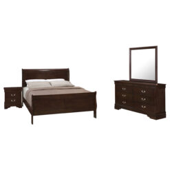 Alternative view of Louis Philippe 4-piece Full Bedroom Set Cappuccino