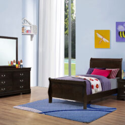 Louis Philippe 4-piece Twin Bedroom Set Cappuccino