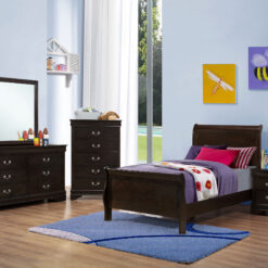 Louis Philippe 5-piece Twin Bedroom Set Cappuccino
