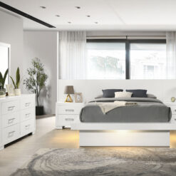 Jessica 5-piece Queen LED Bedroom Set Snow White