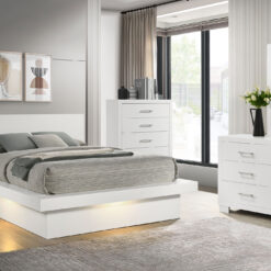 Jessica 5-piece Queen LED Bedroom Set Snow White