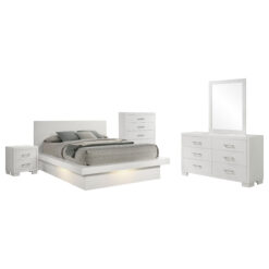 Alternative view of Jessica 5-piece Queen LED Bedroom Set Snow White