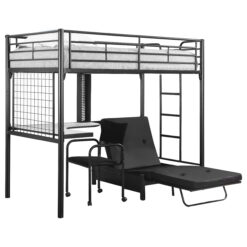 Alternative view of Jenner Metal Twin Futon Workstation Loft Bed Black