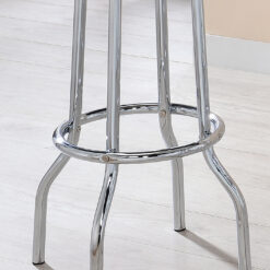 Retro Upholstered Metal Swivel Bar Stool White (Set of 2)