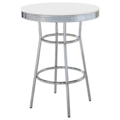 Alternative view of Retro Round 30-inch 1950's Bistro Pub Height Bar Table White