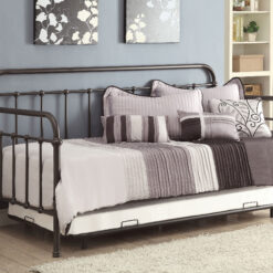 Livingston Metal Twin Daybed with Trundle Dark Bronze