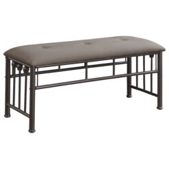 Alternative view of Livingston Microfiber Upholstered Bench Brown and Bronze