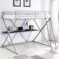 Hyde Metal Full Workstation Loft Bed Silver