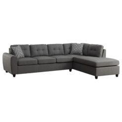Alternative view of Stonenesse Upholstered Sectional Chaise Sofa Grey
