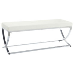 Alternative view of Walton Leatherette Upholstered Tufted Accent Bench White