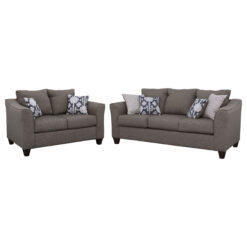 Alternative view of Salizar 2-piece Upholstered Flared Arm Sofa Set Grey
