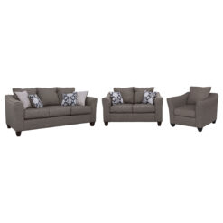 Alternative view of Salizar 3-piece Upholstered Flared Arm Sofa Set Grey