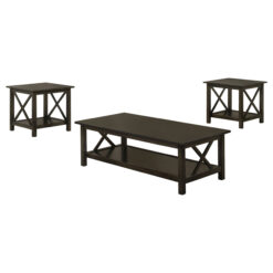 Alternative view of Rachelle 3-piece Rectangular Coffee Table Set Deep Merlot