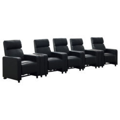 Alternative view of Toohey Upholstered Tufted Recliner Living Room Set Black
